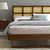 Sidney Cane and Wood Full Platform Bed With Angular Legs MOD-6371-WAL