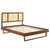 Kelsea Cane and Wood Queen Platform Bed With Angular Legs MOD-6372-WAL