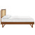 Kelsea Cane and Wood Queen Platform Bed With Angular Legs MOD-6372-WAL