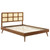 Sidney Cane and Wood Full Platform Bed With Splayed Legs MOD-6374-WAL