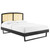 Sierra Cane and Wood Full Platform Bed With Angular Legs MOD-6699-BLK