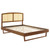 Sierra Cane and Wood Full Platform Bed With Angular Legs MOD-6699-WAL