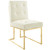 Privy Gold Stainless Steel Performance Velvet Dining Chair EEI-3744-GLD-IVO