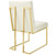 Privy Gold Stainless Steel Performance Velvet Dining Chair EEI-3744-GLD-IVO
