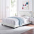 Celine Channel Tufted Performance Velvet Twin Bed MOD-6332-WHI