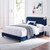 Celine Channel Tufted Performance Velvet Twin Bed MOD-6332-NAV