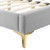 Adelaide Performance Velvet Full Platform Bed MOD-6856-LGR