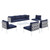 Harmony 8-Piece  Sunbrella® Outdoor Patio All Mesh Sectional Sofa Set EEI-4941-GRY-NAV-SET