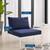 Harmony Sunbrella® Outdoor Patio Aluminum Armless Chair EEI-4960-GRY-NAV