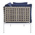 Harmony Sunbrella® Basket Weave Outdoor Patio Aluminum Loveseat EEI-4962-TAN-NAV