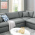 Commix Down Filled Overstuffed Vegan Leather 8-Piece Sectional Sofa EEI-4923-GRY