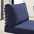Harmony Sunbrella® Basket Weave Outdoor Patio Aluminum Armless Chair EEI-4958-TAN-NAV