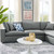 Commix Down Filled Overstuffed Vegan Leather 6-Piece Sectional Sofa EEI-4921-GRY