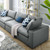 Commix Down Filled Overstuffed Vegan Leather 4-Seater Sofa EEI-4916-GRY