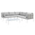 Harmony 6-Piece  Sunbrella® Basket Weave Outdoor Patio Aluminum Sectional Sofa Set EEI-4926-TAU-GRY-SET