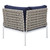 Harmony Sunbrella® Basket Weave Outdoor Patio Aluminum Corner Chair EEI-4538-TAN-NAV