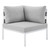 Harmony Sunbrella® Outdoor Patio Aluminum Corner Chair EEI-4540-GRY-GRY