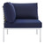 Harmony Sunbrella® Basket Weave Outdoor Patio Aluminum Corner Chair EEI-4537-TAU-NAV