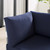 Harmony Sunbrella® Outdoor Patio Aluminum Corner Chair EEI-4540-GRY-NAV