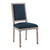 Court French Vintage Upholstered Fabric Dining Side Chair EEI-4661-NAT-BLU