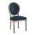 Arise Vintage French Upholstered Fabric Dining Side Chair EEI-4664-NAT-BLU