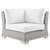 Conway Outdoor Patio Wicker Rattan Corner Chair EEI-4838-LGR-WHI