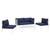 Harmony 4-Piece  Sunbrella® Outdoor Patio Aluminum Seating Set EEI-4691-GRY-NAV-SET
