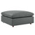 Commix Down Filled Overstuffed Vegan Leather Ottoman EEI-4695-GRY