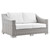 Conway Outdoor Patio Wicker Rattan Loveseat EEI-4841-LGR-WHI