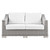 Conway Outdoor Patio Wicker Rattan Loveseat EEI-4841-LGR-WHI