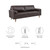 Valour 81" Leather Sofa EEI-4634-BRN