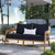 Brisbane Teak Wood Outdoor Patio Loveseat EEI-5601-NAT-NAV