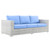 Convene Outdoor Patio Sofa EEI-4305-LGR-LBU