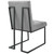 Privy Black Stainless Steel Upholstered Fabric Dining Chair Set of 2 EEI-4153-BLK-LGR