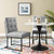 Privy Black Stainless Steel Upholstered Fabric Dining Chair Set of 2 EEI-4153-BLK-LGR