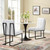 Privy Black Stainless Steel Upholstered Fabric Dining Chair Set of 2 EEI-4153-BLK-WHI