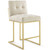 Privy Gold Stainless Steel Upholstered Fabric Counter Stool Set of 2 EEI-4154-GLD-BEI