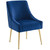 Discern Pleated Back Upholstered Performance Velvet Dining Chair Set of 2 EEI-4149-NAV