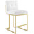Privy Gold Stainless Steel Upholstered Fabric Counter Stool Set of 2 EEI-4154-GLD-WHI