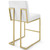 Privy Gold Stainless Steel Upholstered Fabric Counter Stool Set of 2 EEI-4154-GLD-WHI
