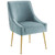 Discern Pleated Back Upholstered Performance Velvet Dining Chair Set of 2 EEI-4149-LBU