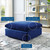 Commix Down Filled Overstuffed Performance Velvet Ottoman EEI-4365-NAV