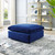 Commix Down Filled Overstuffed Performance Velvet Ottoman EEI-4365-NAV