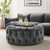 Amour Tufted Button Large Round Performance Velvet Ottoman EEI-5469-GRY
