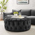 Amour Tufted Button Large Round Performance Velvet Ottoman EEI-5469-BLK