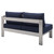 Shore Sunbrella® Fabric Outdoor Patio Aluminum 7 Piece Sectional Sofa Set EEI-5481-SLV-NAV-SET