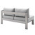 Shore Sunbrella® Fabric Outdoor Patio Aluminum 7 Piece Sectional Sofa Set EEI-5481-SLV-GRY-SET