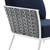 Stance Outdoor Patio Aluminum Left-Facing Armchair EEI-5565-WHI-NAV