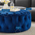 Amour Tufted Button Large Round Performance Velvet Ottoman EEI-5469-NAV