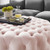 Amour Tufted Button Large Round Performance Velvet Ottoman EEI-5469-PNK